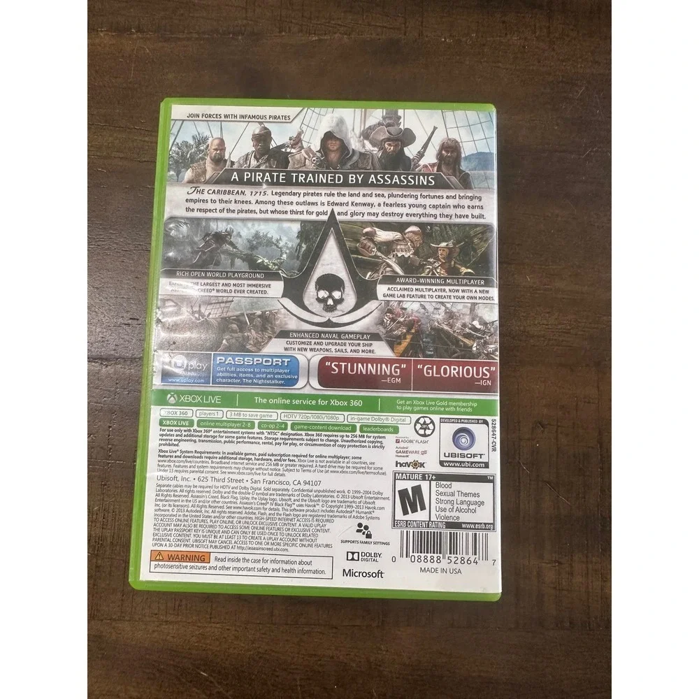 Assassins Creed IV Black Flag Xbox 360 Walmart Edition Exclusive Mission Weapon